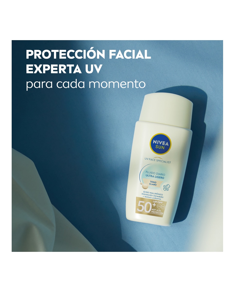 Protector Facial UV Face Fluido Diario Ultra Ligero SPF50+ 40 ml Tono Claro Nivea - 40 ml 7