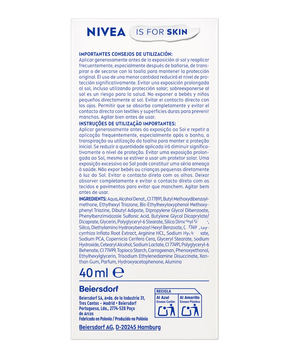 Protector Facial UV Face Fluido Diario Ultra Ligero SPF50+ 40 ml Tono Medio Nivea - 40 ml 2