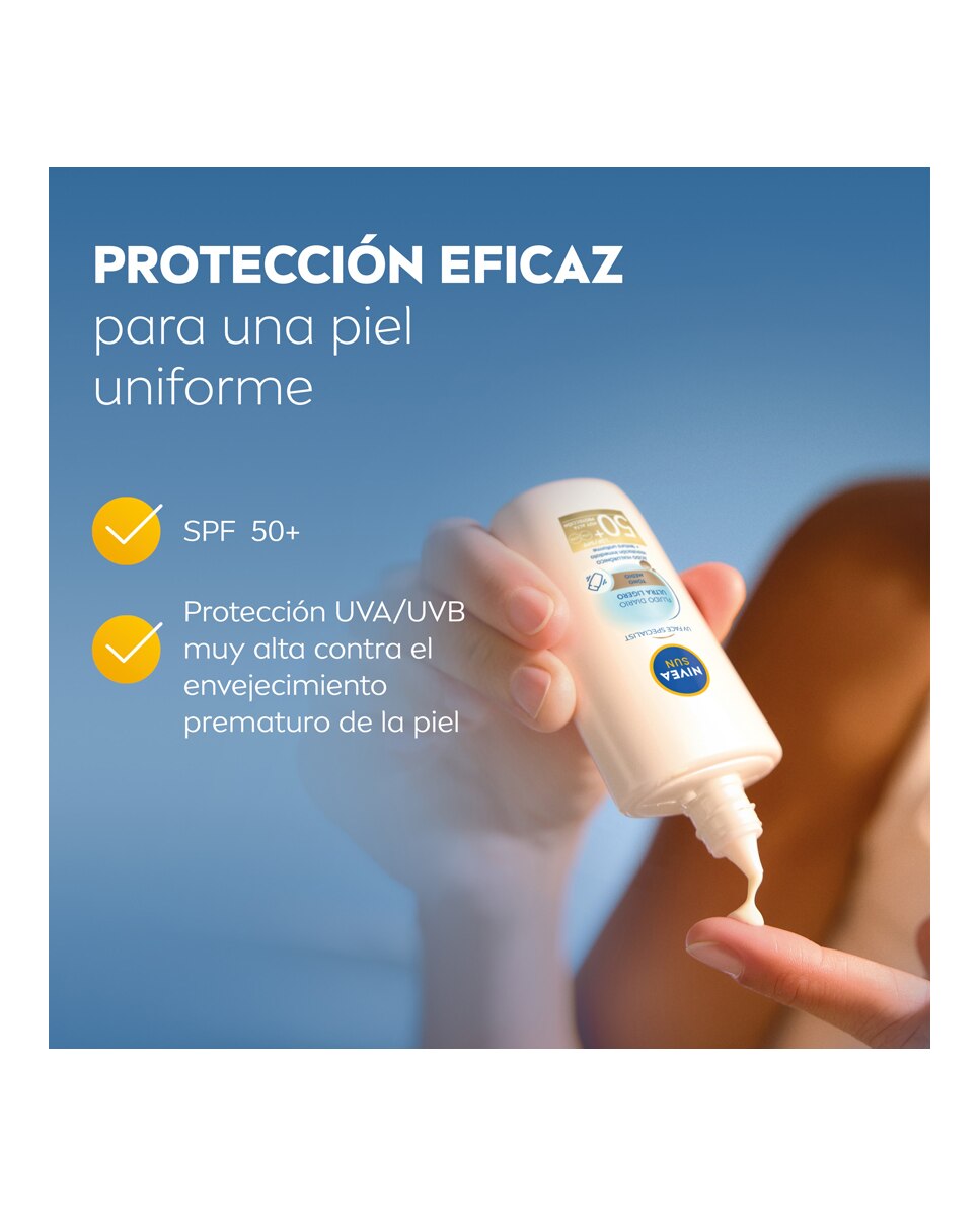 Protector Facial UV Face Fluido Diario Ultra Ligero SPF50+ 40 ml Tono Medio Nivea - 40 ml 3