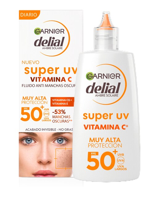 Imagen 0 de Crema Fluida Diaria Anti-Manchas Oscuras Super UV Vitamina C 40 ml Delial