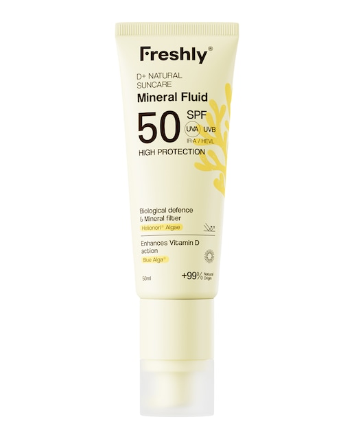 Fotoprotector natural facial SPF 50 D+ Natural Suncare Mineral Fluid 50 ml Freshly Cosmetics