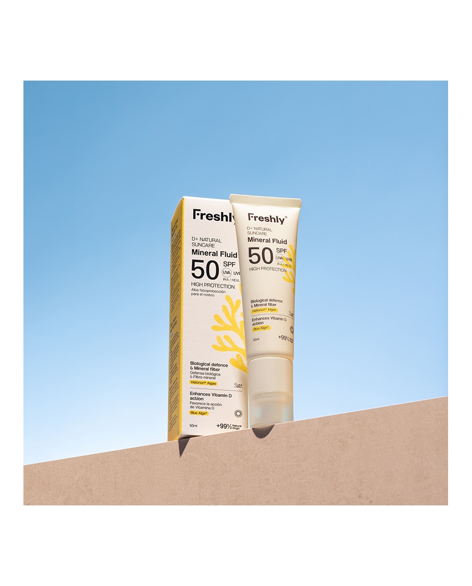 Fotoprotector natural facial SPF 50 D+ Natural Suncare Mineral Fluid 50 ml Freshly Cosmetics - 50 ml 2