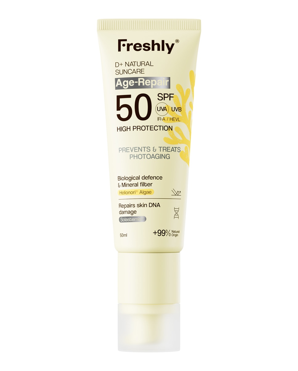Freshly Cosmetics - Fotoprotector antiarrugas natural SPF 50 D+ Natural Suncare Age-Repair 50 ml Freshly Cosmetics.