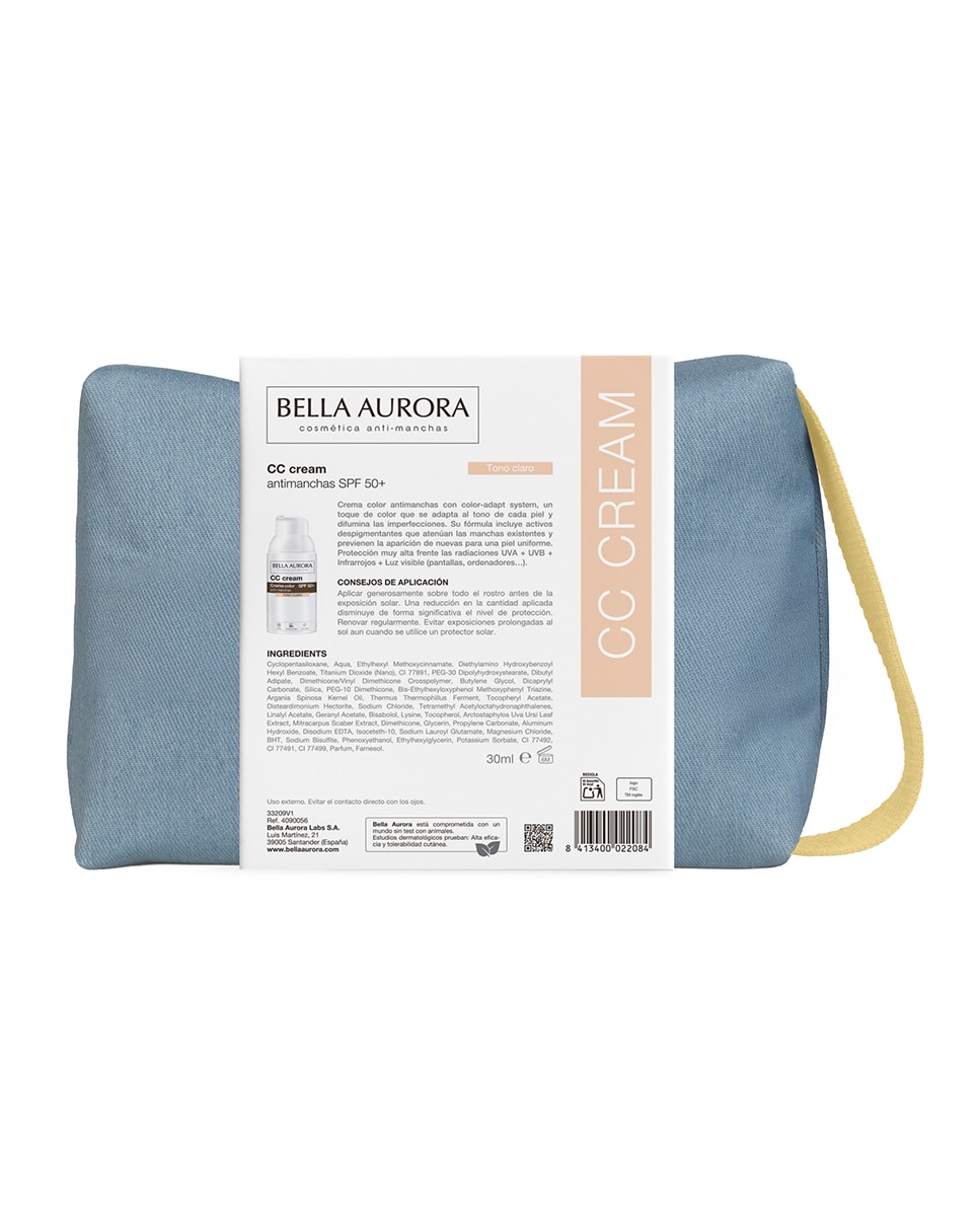 Estuche Regalo Solar Cc Cream Tono Claro  Bella Aurora 3