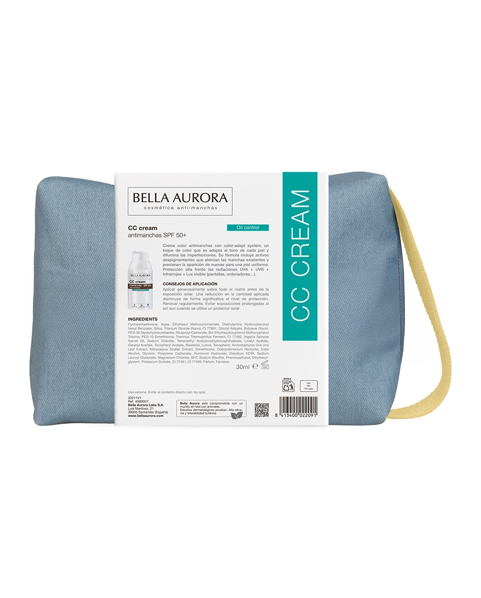 Estuche Regalo Solar Cc Cream Oil Control  Bella Aurora 3