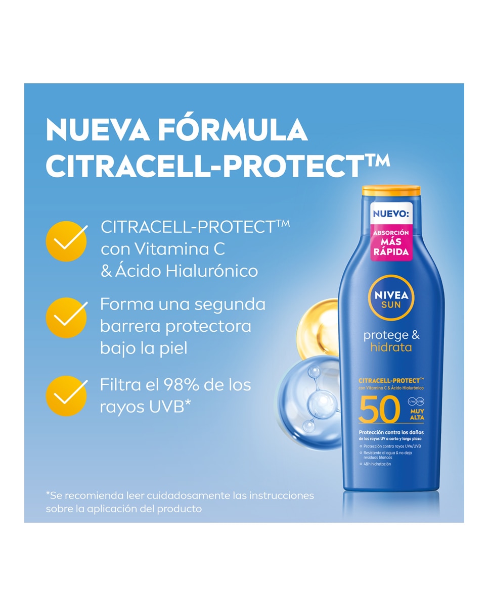 Loción Solar Protege & Hidrata FP 50+ Nivea 4