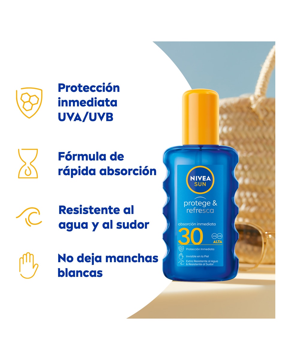 Spray Solar Invisible FP 30 Protege & Refresca 200 ml Nivea - 200 ml 2