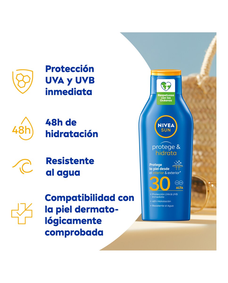 Leche Solar Hidratante FP 30 Protege & Hidrata 400 ml Nivea - 400 ml 4
