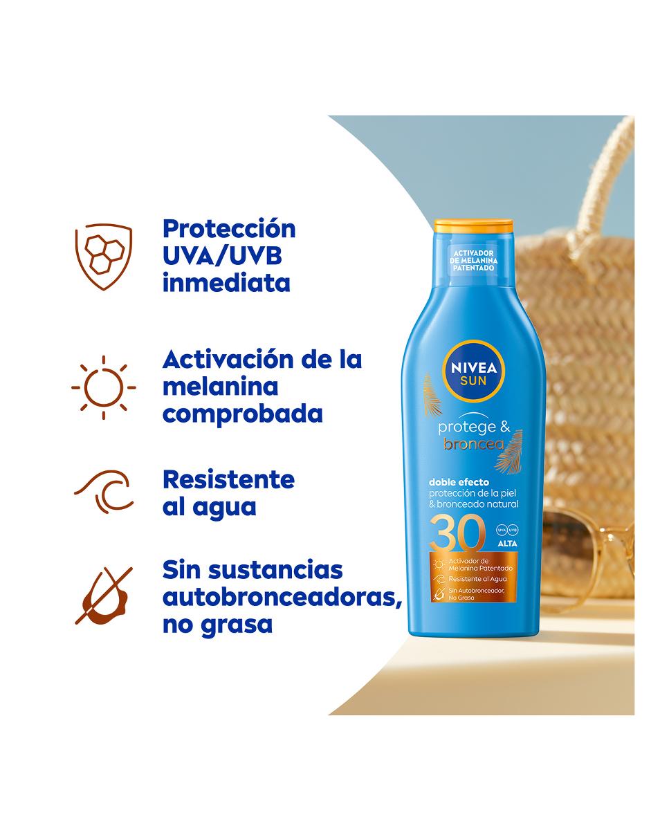 Leche Solar Activadora del Bronceado FP 30 Protege & Broncea 200 ml Nivea - 200 ml 2