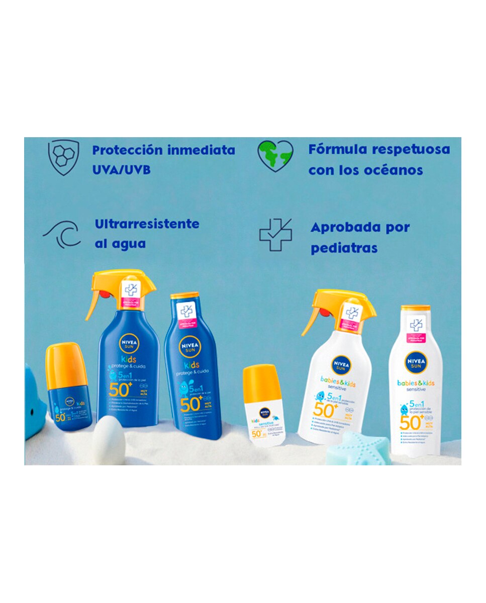 Leche Solar Niños FP 50+ Sensitive Protege & Juega Piel sensible 200 ml Nivea - 200 ml 7
