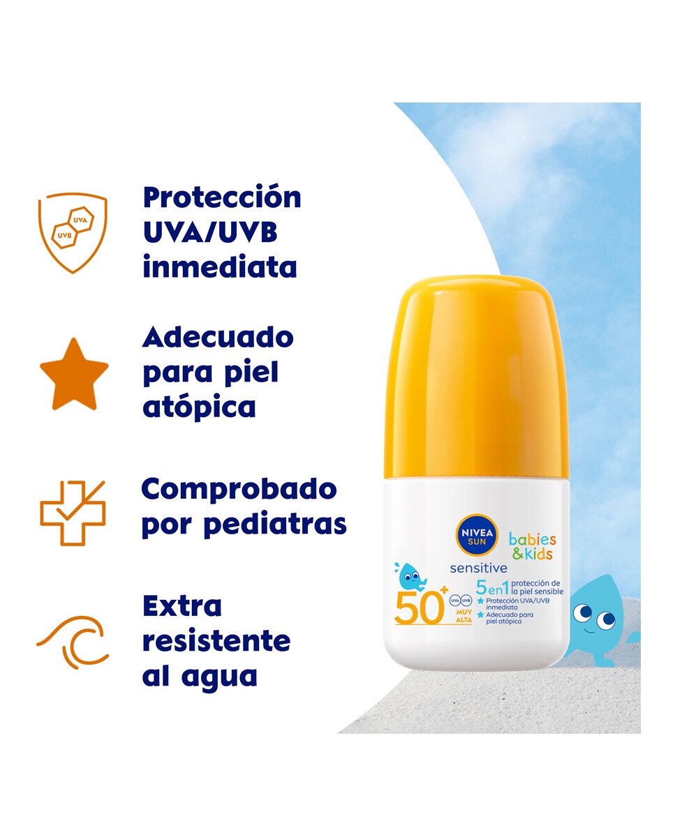 Protector Solar Infantil Roll on Sensitive FP 50+ Nivea 2