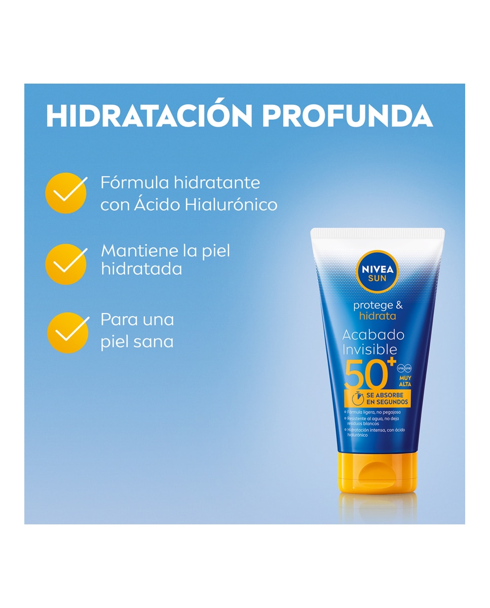 Imagen 3 de Protector Solar Corporal P&M Lotion Invisible FP50+ 150 ml Nivea - 150 ml