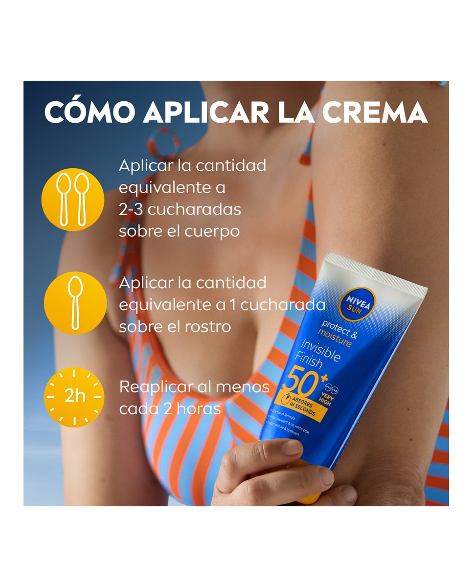 Imagen 5 de Protector Solar Corporal P&M Lotion Invisible FP50+ 150 ml Nivea - 150 ml
