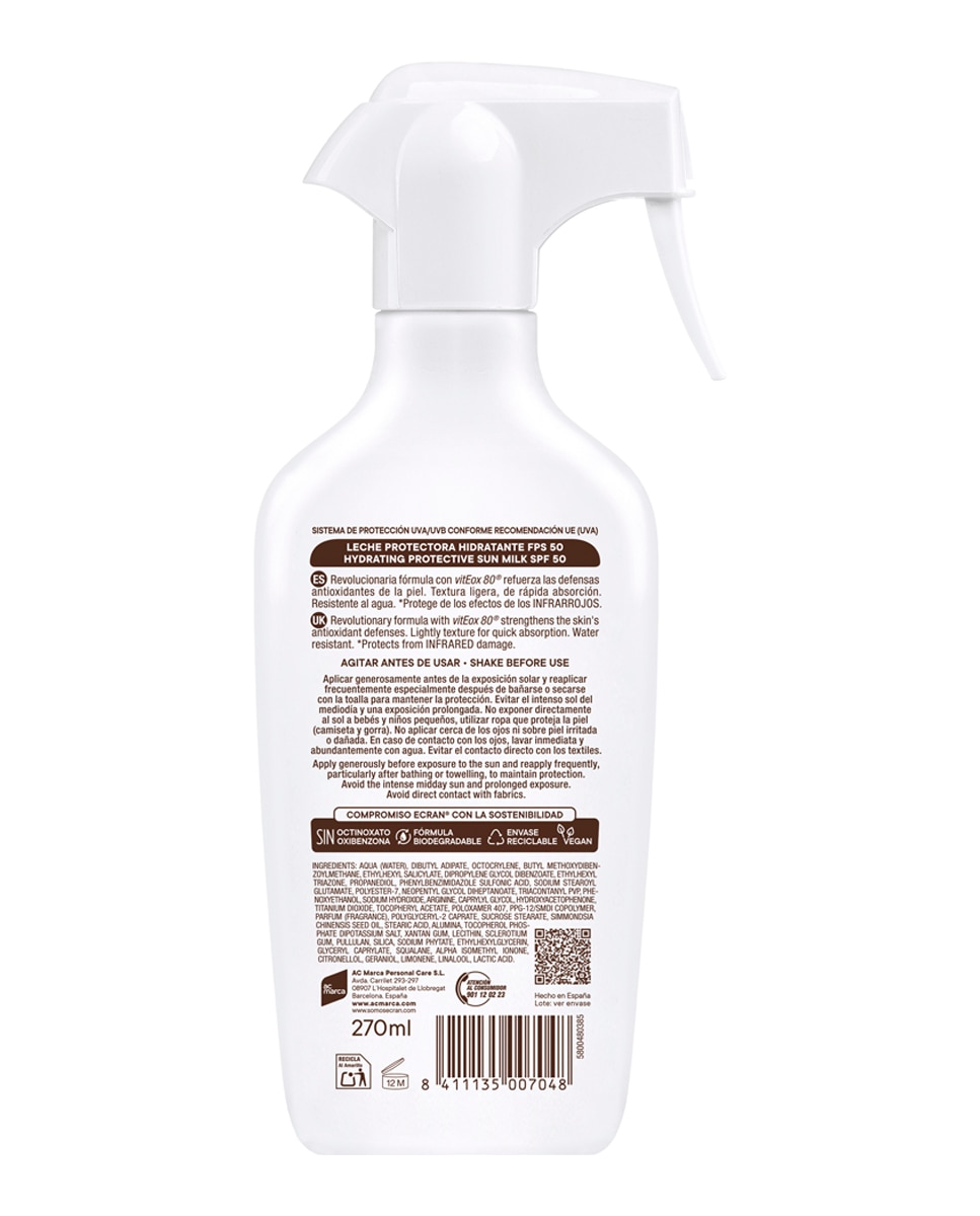 Leche Protectora Fps 50 Sunnique 270 ml Ecran - 270 ml 2