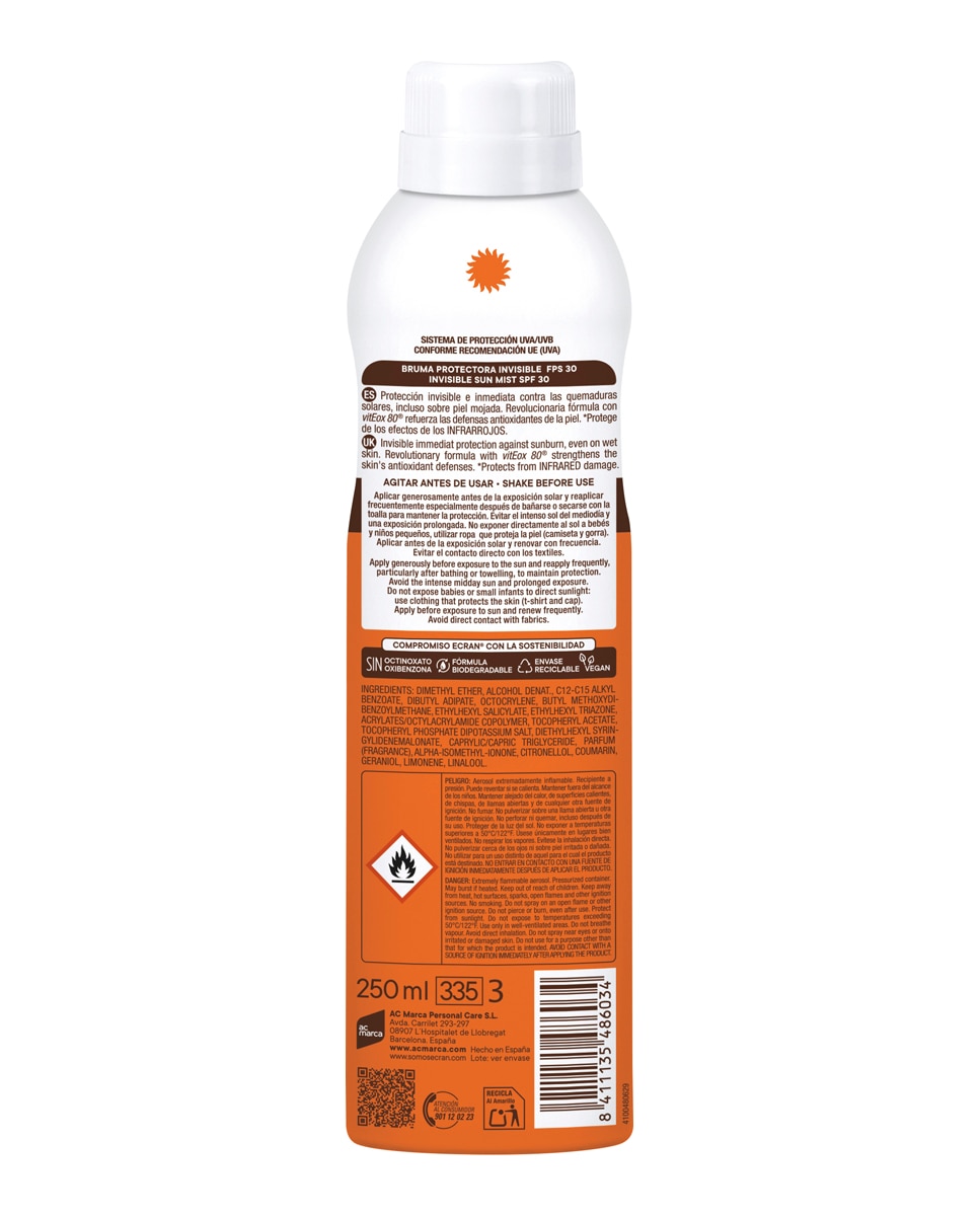 Bruma Invisible Protectora Fps 30 Sunnique 250 ml Ecran - 250 ml 2