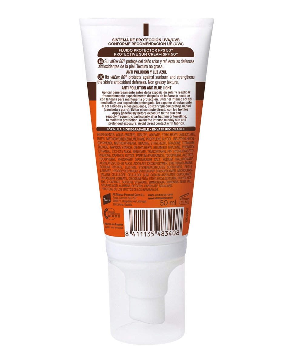 Fluido Protector Cara Y Escote Fps 50+ Sunnique 50 ml Ecran - 50 ml 2