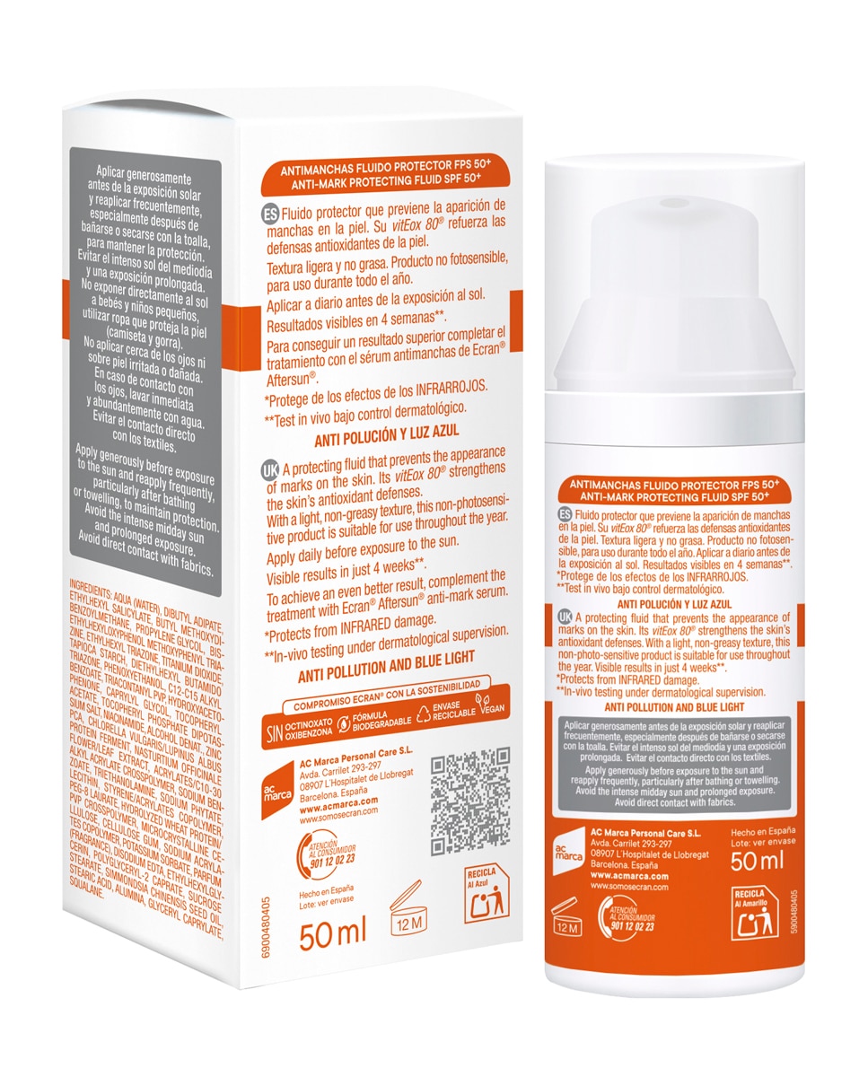 Fluido Protector Antimanchas Fps 50+ Sunnique 50 ml Ecran - 50 ml 3