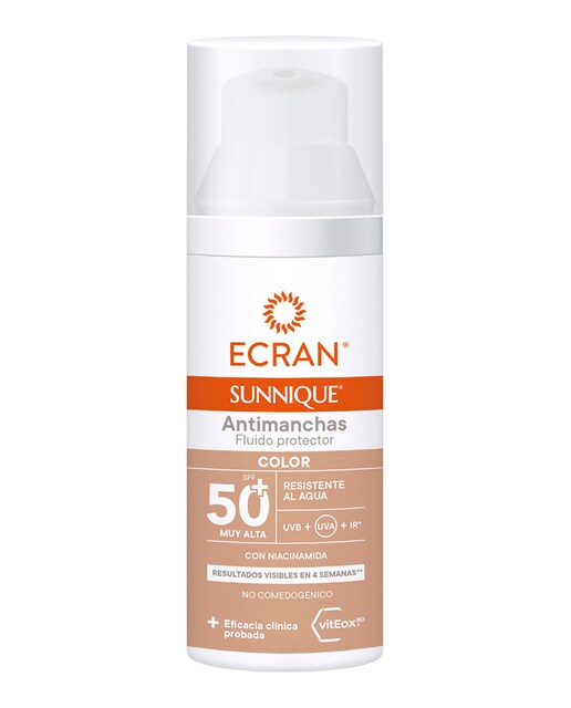 Imagen 0 de Fluido Protector Antimanchas Con Color Fps 50+ Sunnique 50 ml Ecran