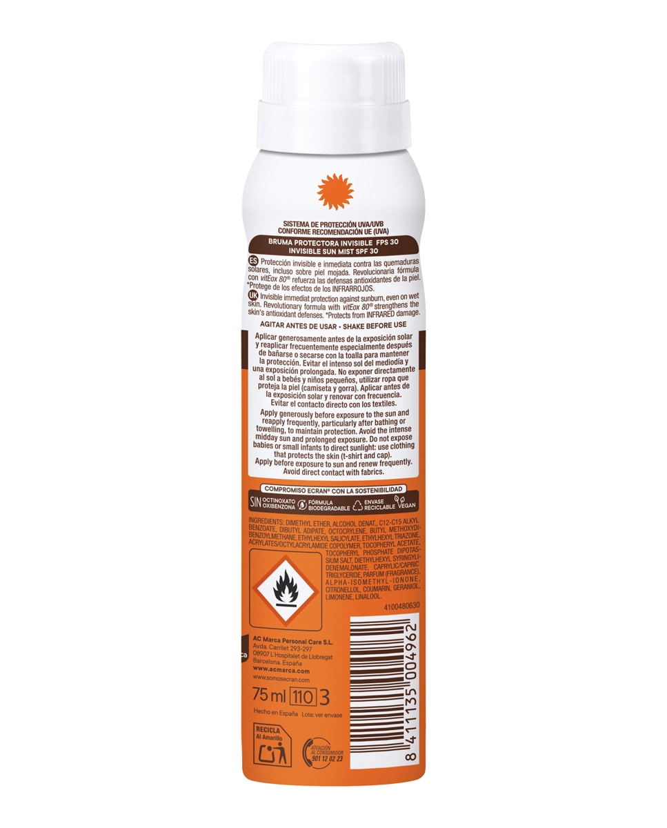 Bruma Invisible Fps 30 Sunnique 75 ml Ecran - 75 ml 2