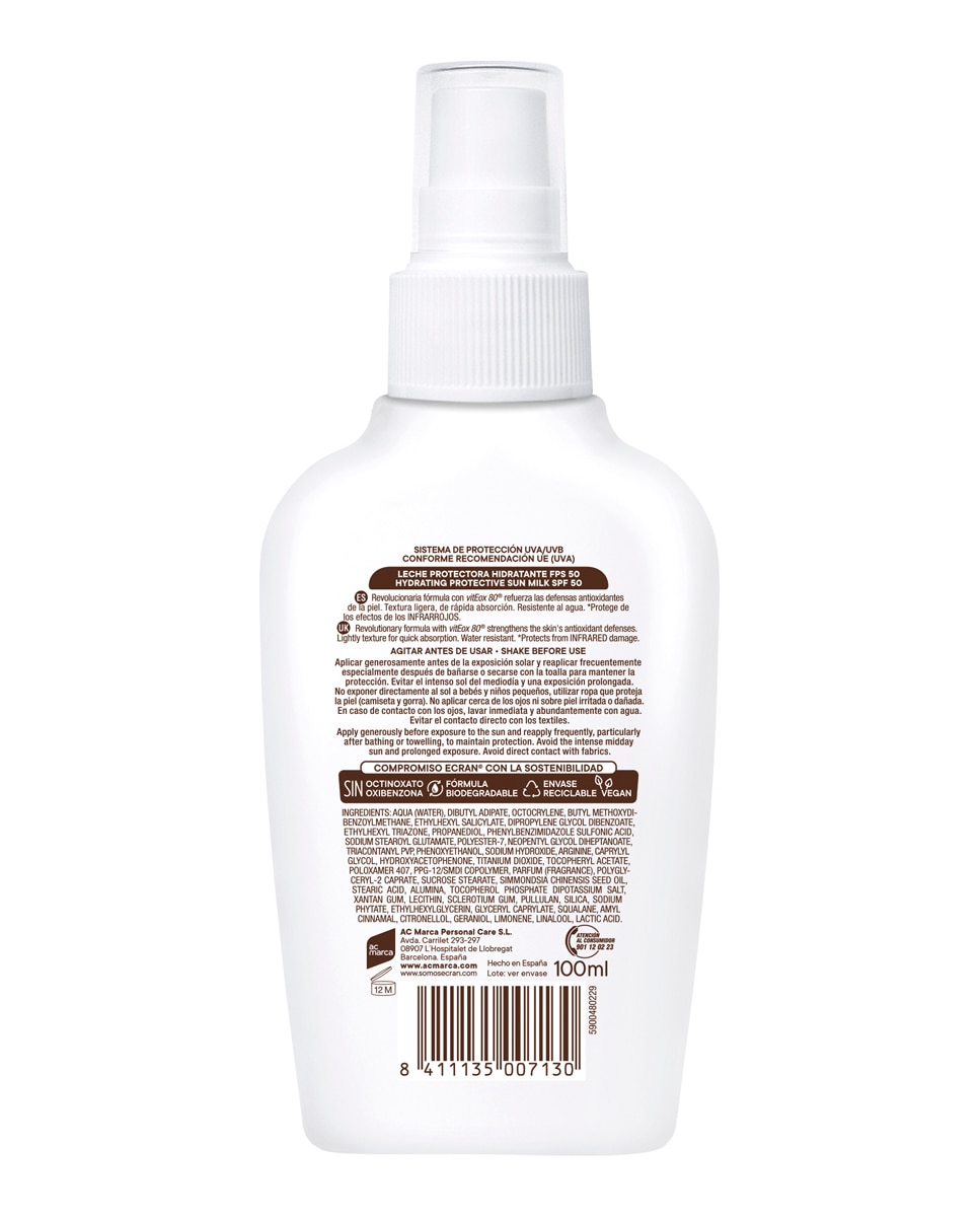 Leche Protectora Fps 50 Sunnique Ecran - 100 ml 2