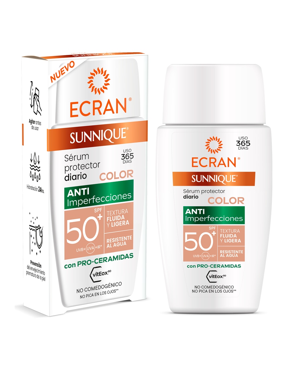 Serum Protector Anti-Imperfecciones Color Fps 50+ Sunnique Ecran - 40 ml 2