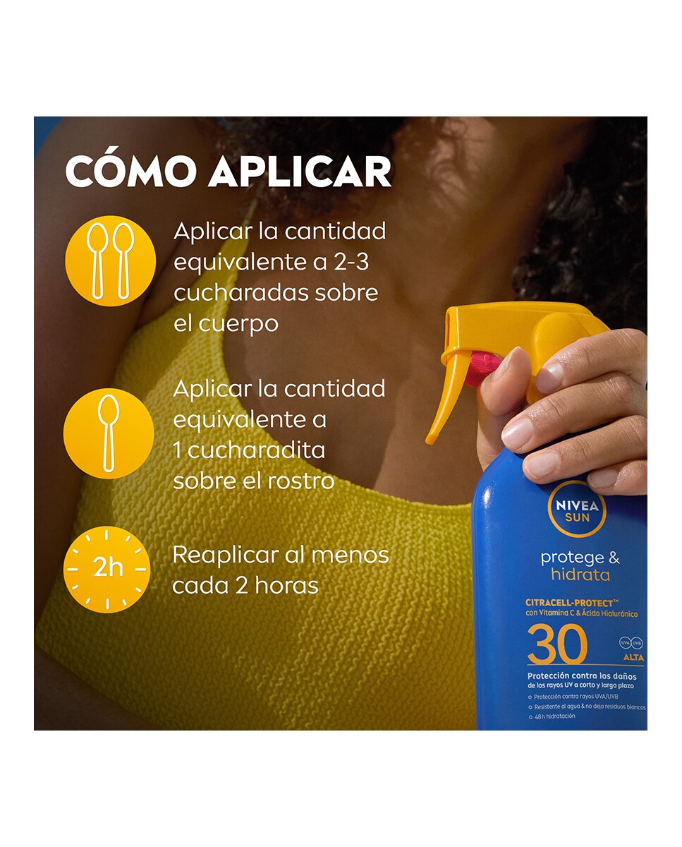 Spray Solar Protege & Hidrata Spf 30 250 Ml Nivea 6