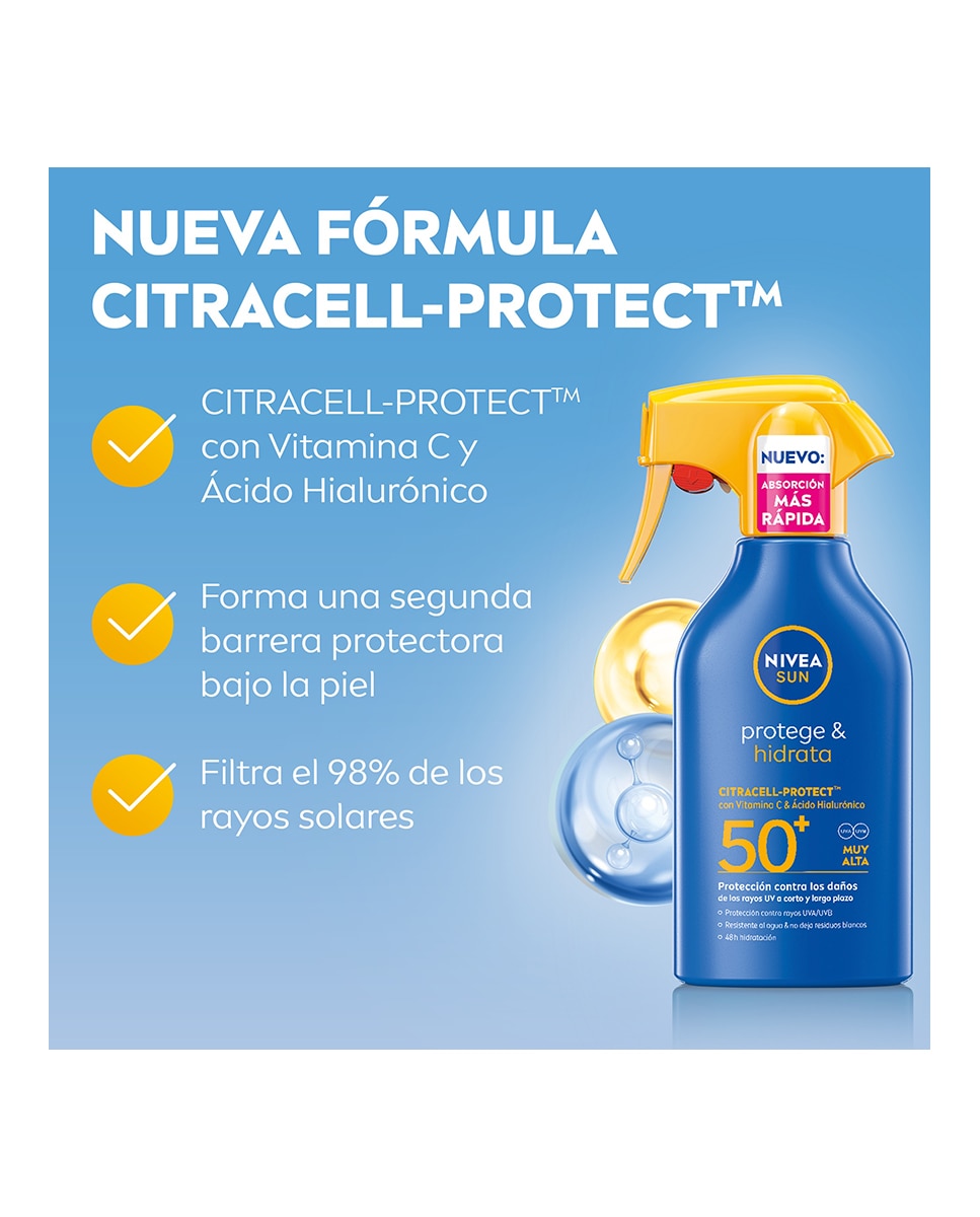 Spray Solar Protege & Hidrata Spf 50 250 Ml Nivea 3