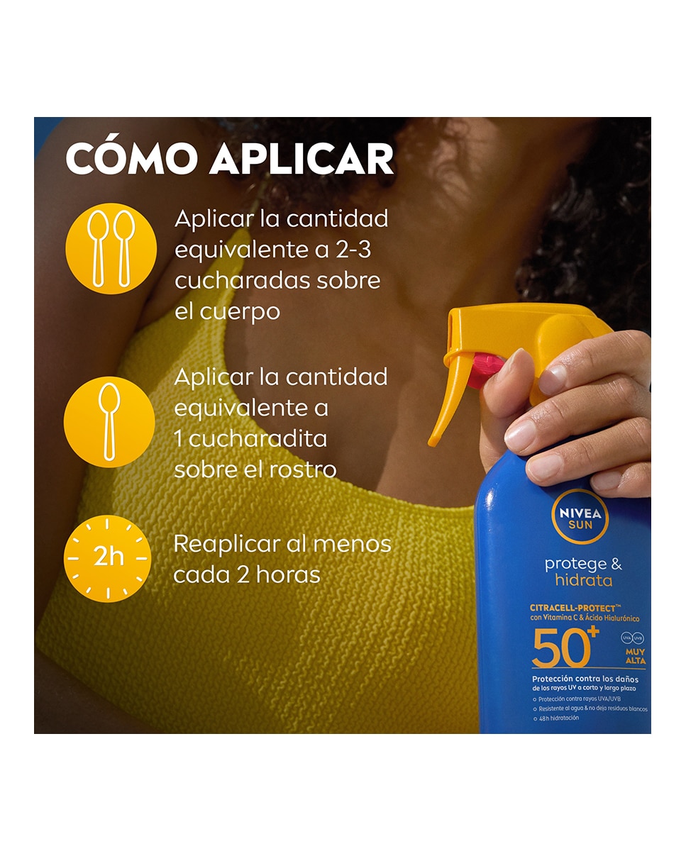 Spray Solar Protege & Hidrata Spf 50 250 Ml Nivea 6