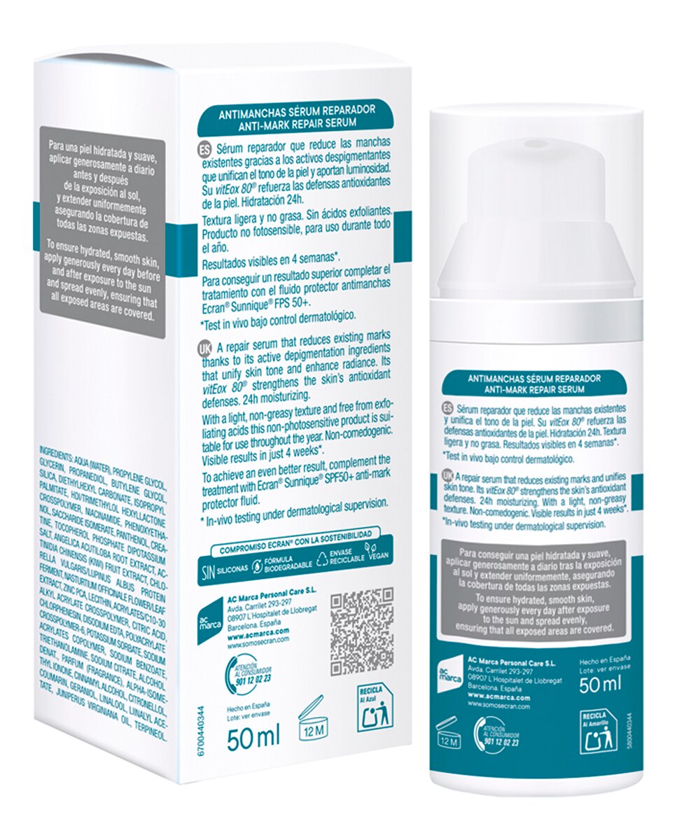 Serum Reparador Antimanchas Aftersun 50 ml Ecran - 50 ml 3