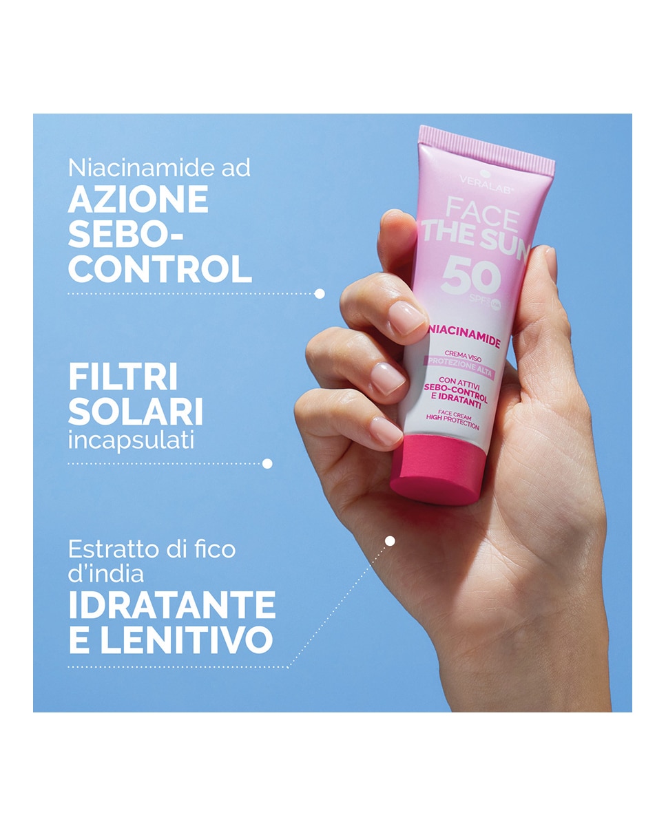 Protector Solar Facial Face The Sun Acido Ialuronico 50 ml Veralab - 50 ml 4