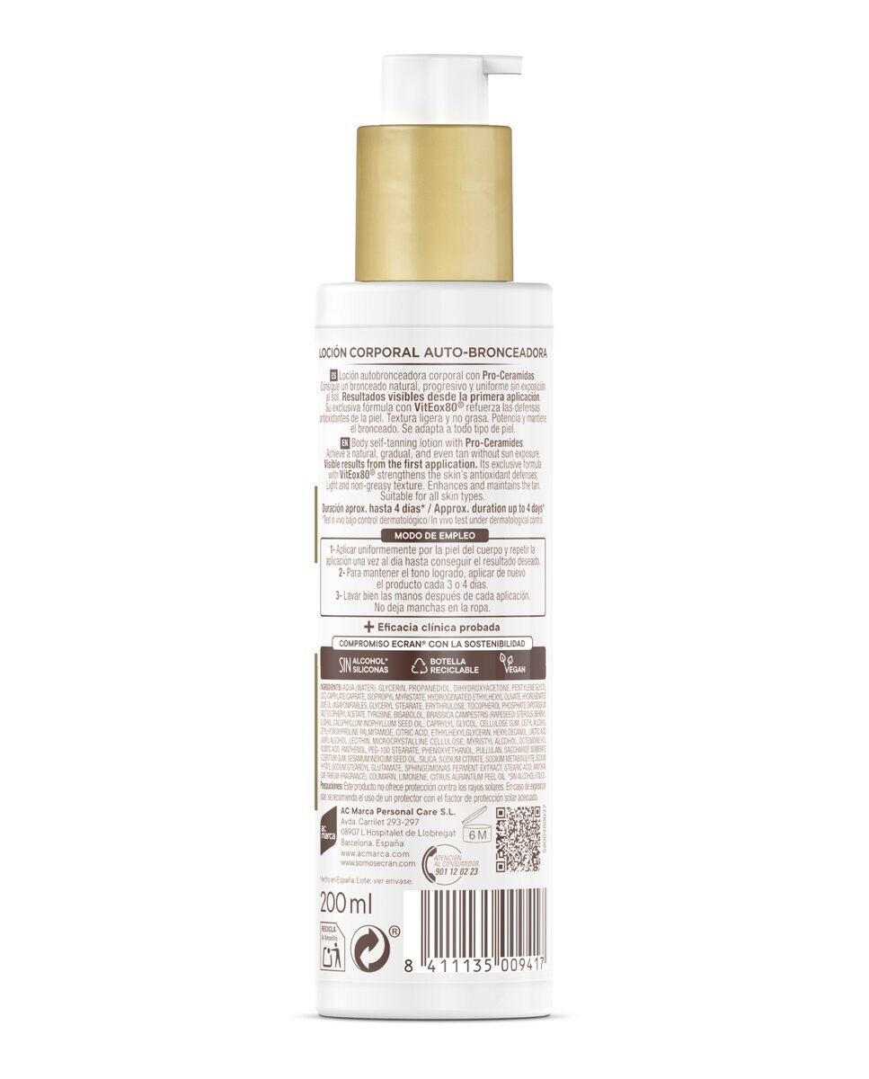 Imagen 2 de Autobronceador Corporal Miracle Bronze 200 ml Ecran - 200 ml