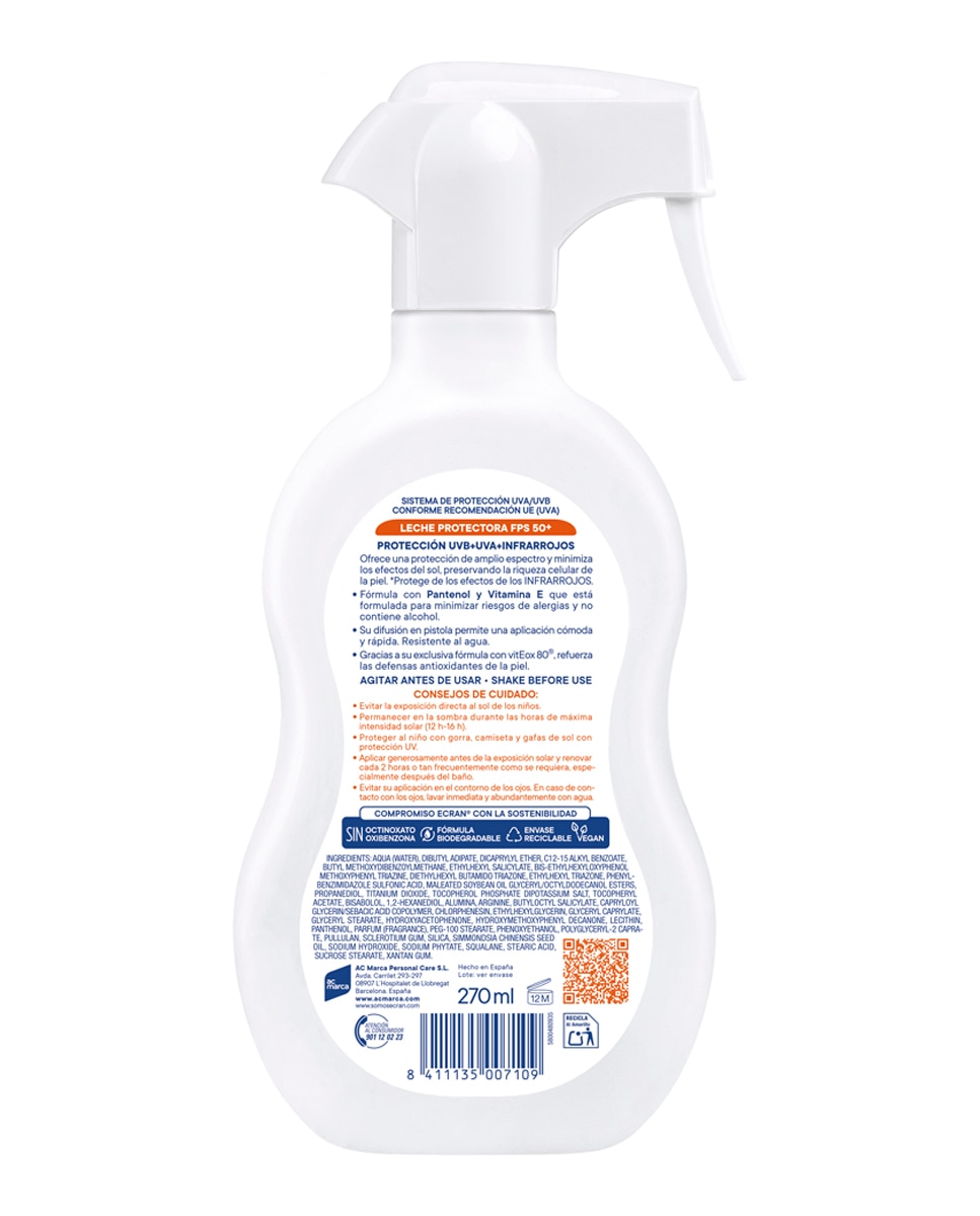 Leche Protectora Fps 50+ Denenes 270 ml Ecran - 270 ml 2