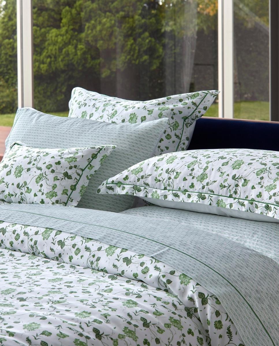 Funda cuadrante saten algodón egipcio 430 hilos Vila Flor - Verde 60 x 60 cm Verde-1