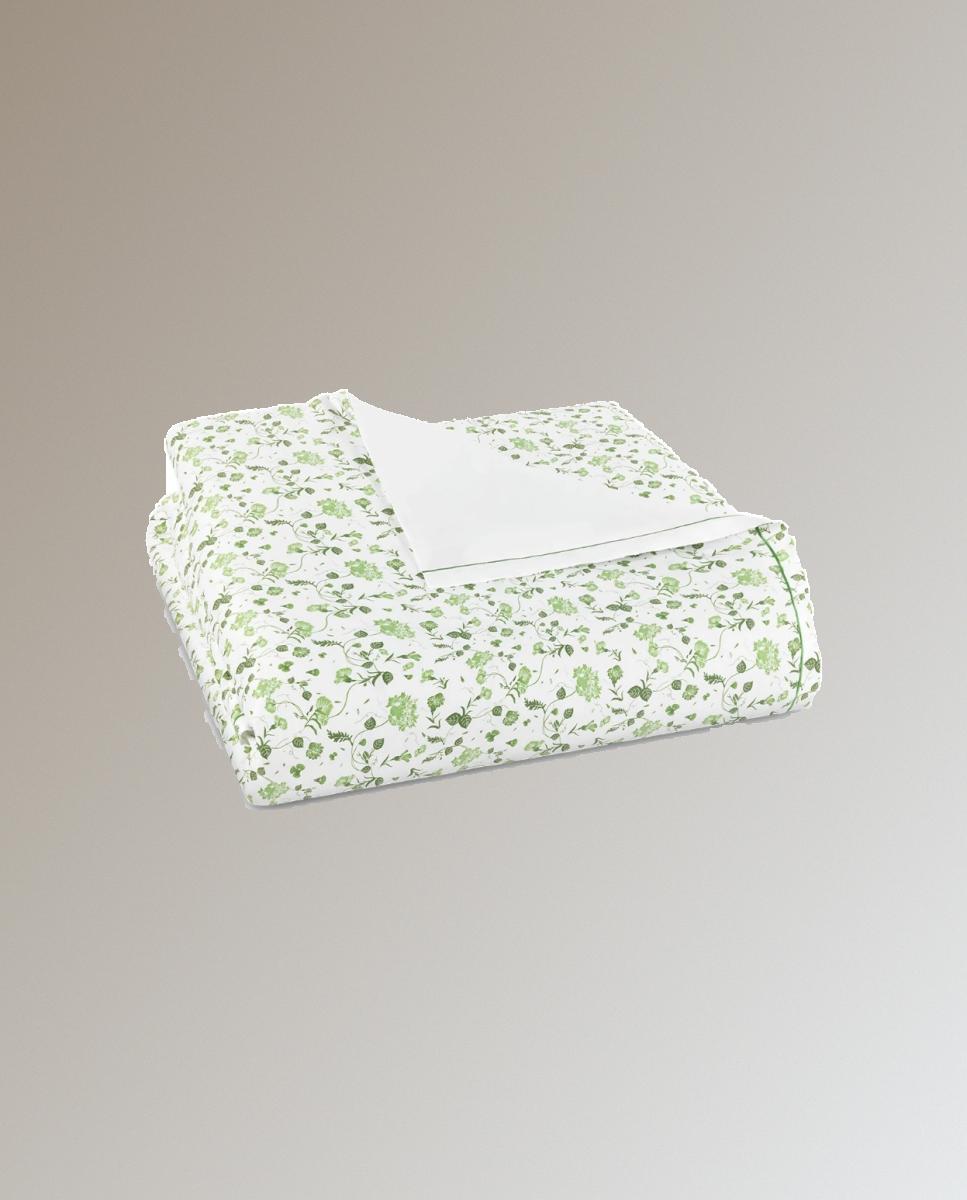 Funda cuadrante saten algodón egipcio 430 hilos Vila Flor - Verde 60 x 60 cm Verde-2