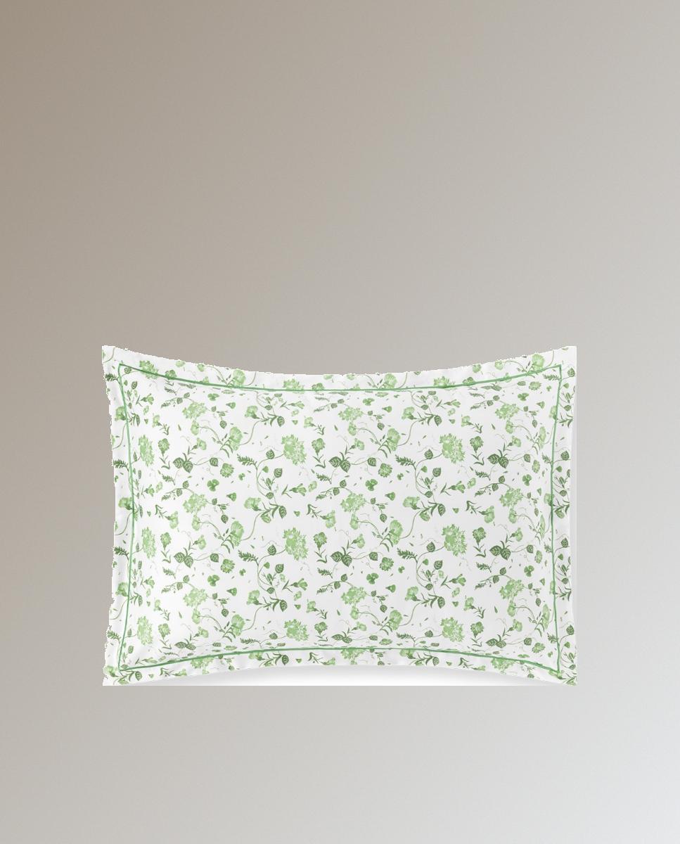 Funda cuadrante saten algodón egipcio 430 hilos Vila Flor - Verde 60 x 60 cm Verde-3