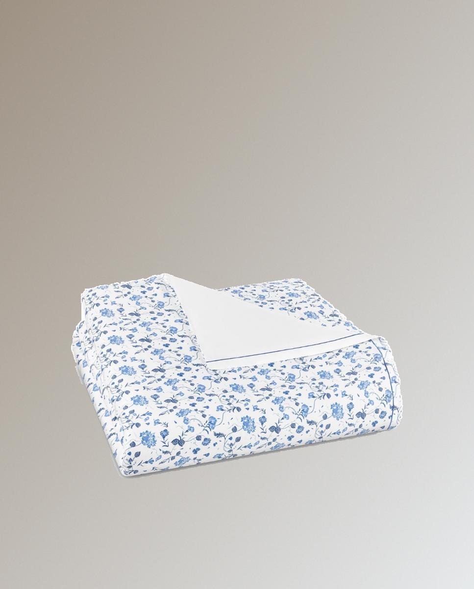 Funda cuadrante saten algodón egipcio 430 hilos Vila Flor - Azul Cama 180 cm Azul-2