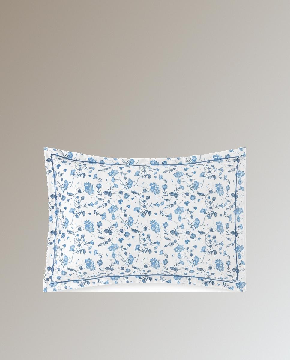 Funda cuadrante saten algodón egipcio 430 hilos Vila Flor - Azul Cama 180 cm Azul-3