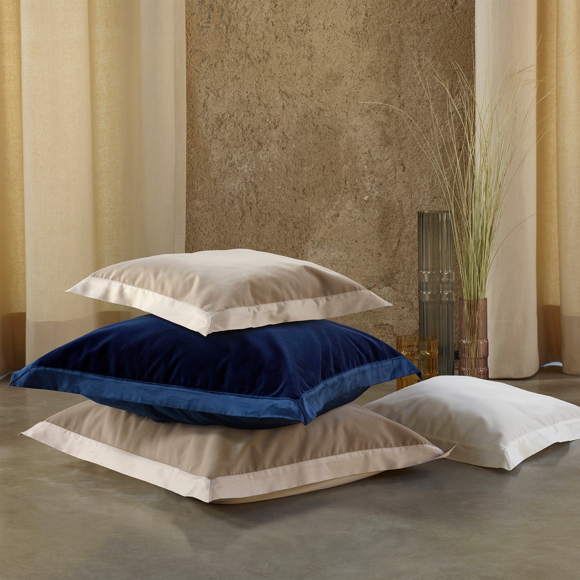 Funda de cuadrante algodón terciopelo Cirus Amalia Home Collection - Azul marino 60 x 60 cm Azul marino-2