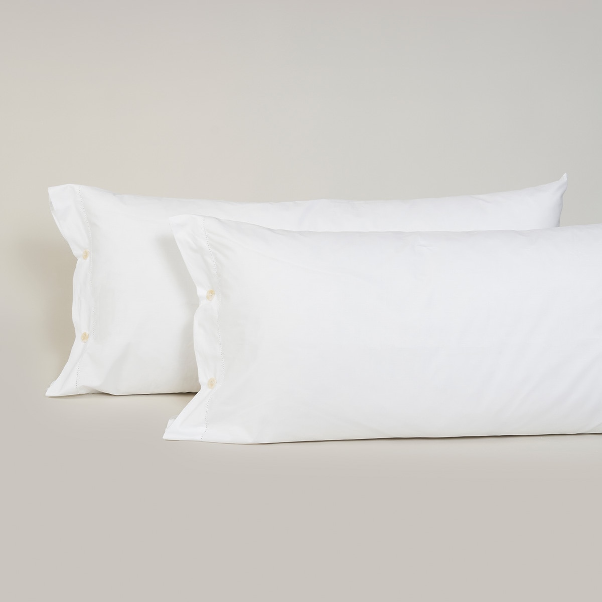 Funda de almohada algodón egipcio 200 hilos Tacto Bassols - Blanco Set de 2 fundas 50 x 85 cm Blanco-1