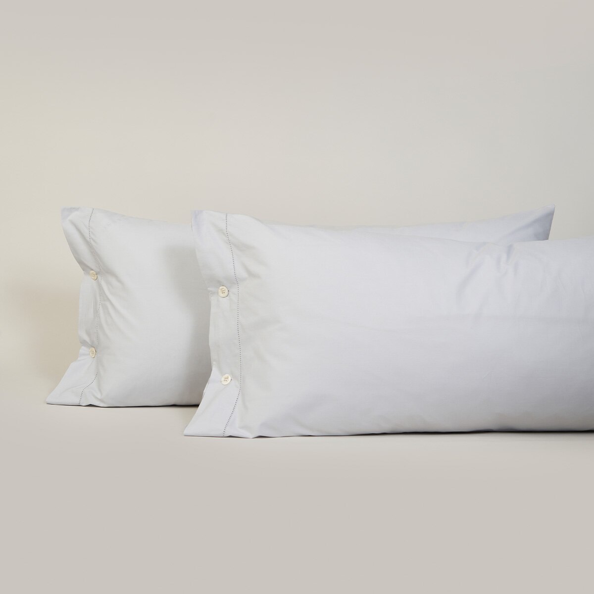 Funda de almohada algodón egipcio 200 hilos Tacto Bassols - Gris Set de 2 fundas 50 x 85 cm Gris-1