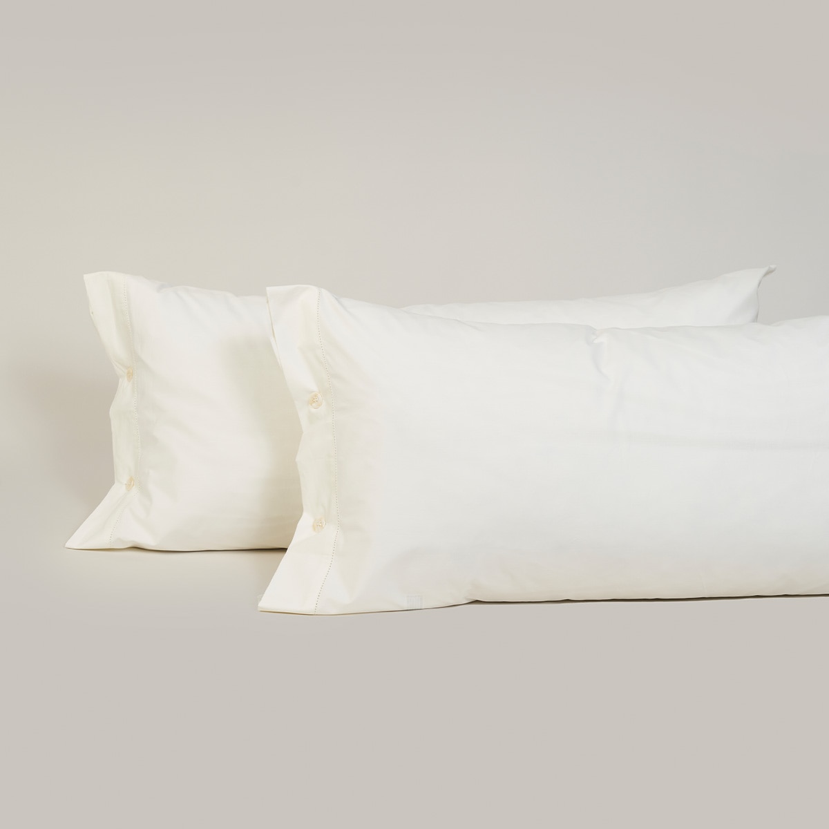 Funda de almohada algodón egipcio 200 hilos Tacto Bassols - Natural Set de 2 fundas 50 x 85 cm Natural-1
