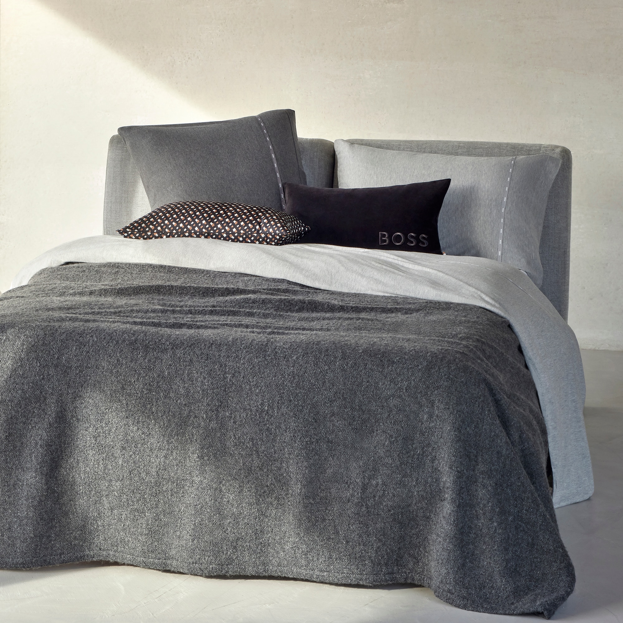 Manta de cama Donegal Hugo Boss - Carbón Cama 150 cm Carbón-2