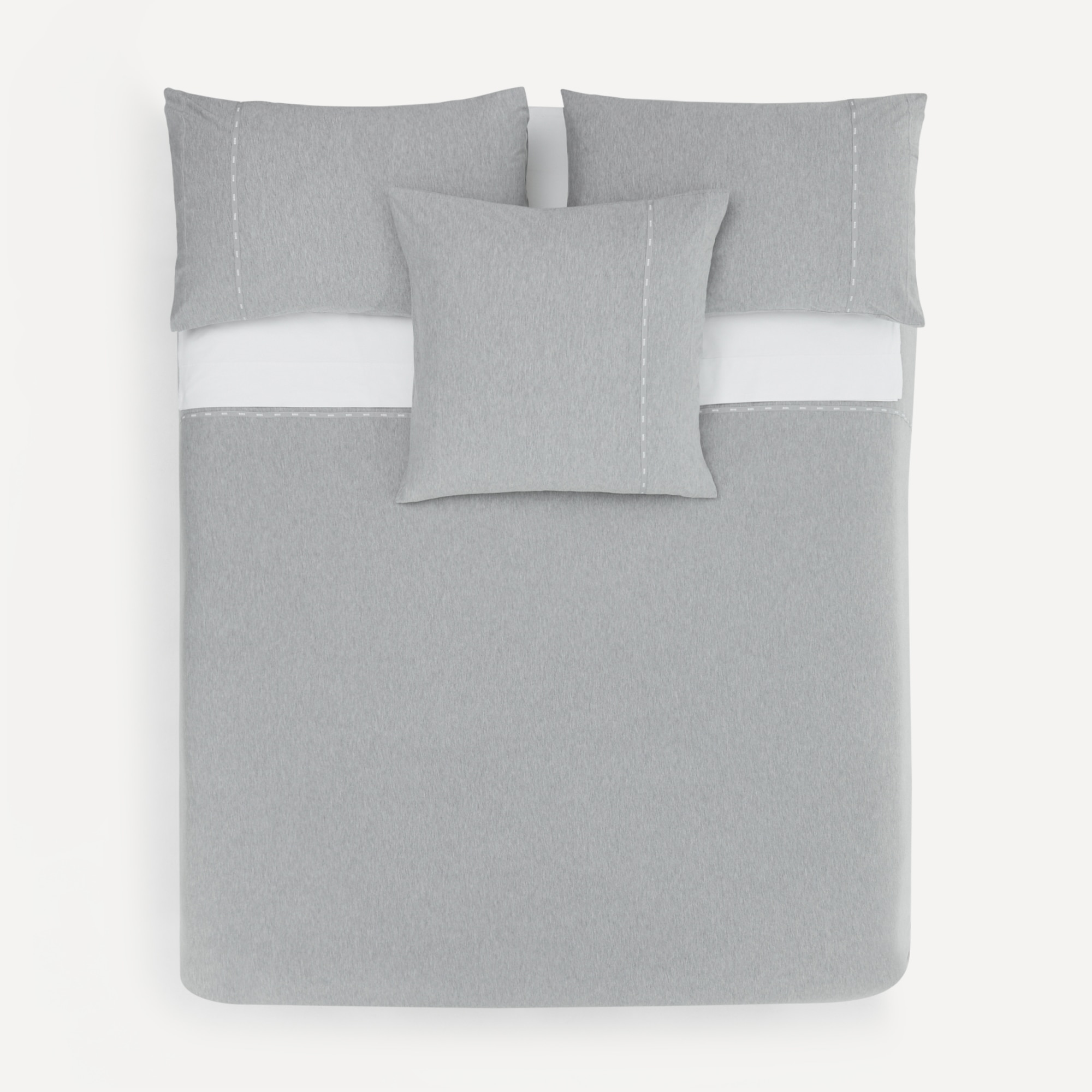 Capa de Edredão Boss Sense em Algodão e Modal Cinzento-4