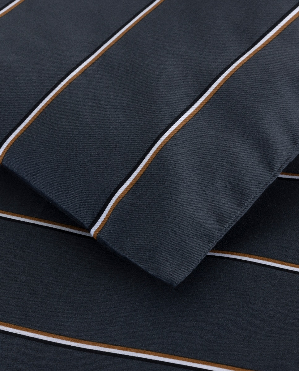 Funda nórdica algodón satén B Ray Hugo Boss - Gris oscuro Cama 90 cm Gris oscuro-3