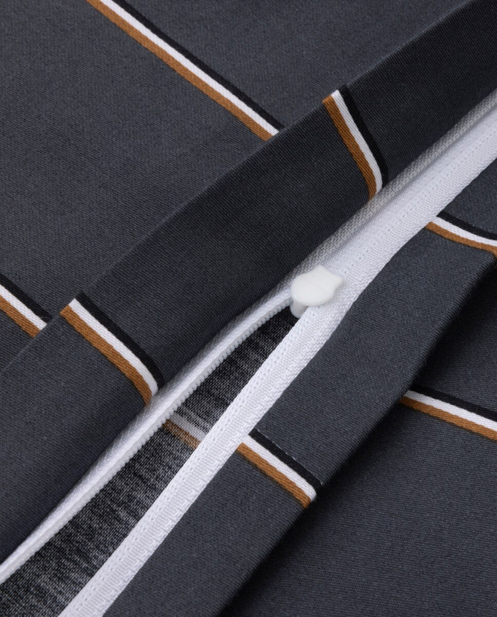 Funda nórdica algodón satén B Ray Hugo Boss - Gris oscuro Cama 90 cm Gris oscuro-4
