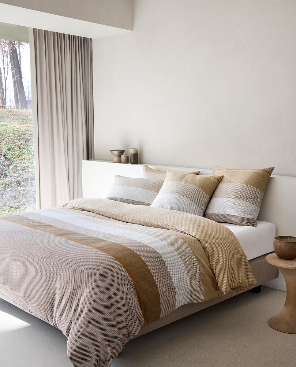 Funda nórdica algodón satén Logan Hugo Boss - Marrón Cama 90 cm Marrón-1