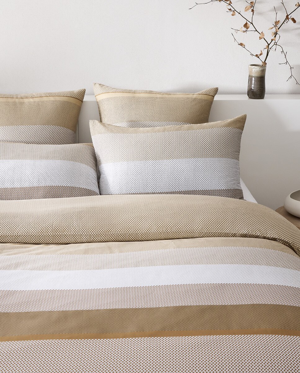 Funda nórdica algodón satén Logan Hugo Boss - Marrón Cama 90 cm Marrón-2
