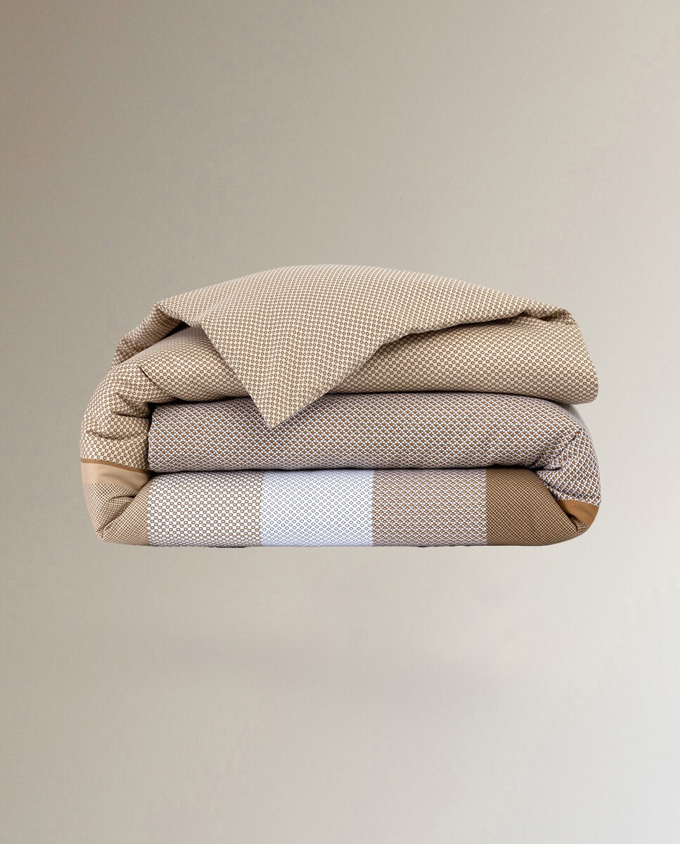 Funda nórdica algodón satén Logan Hugo Boss - Marrón Cama 90 cm Marrón-3