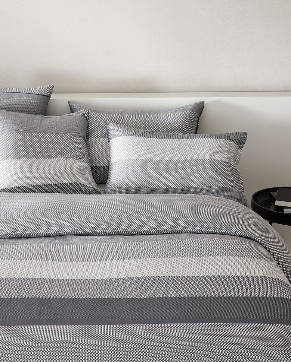 Funda nórdica algodón satén Logan Hugo Boss - Gris Cama 90 cm Gris-2