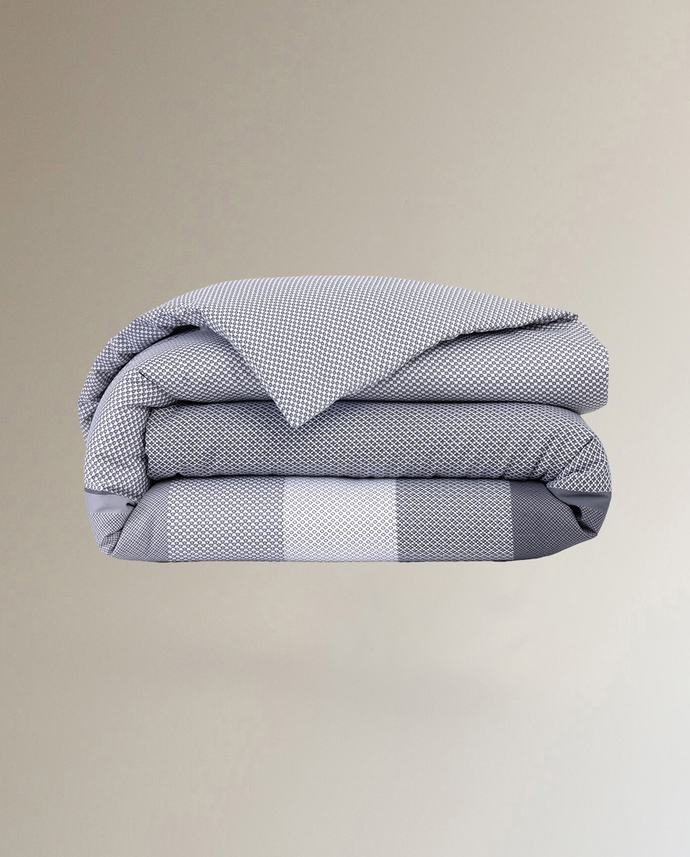 Funda nórdica algodón satén Logan Hugo Boss - Gris Cama 90 cm Gris-3